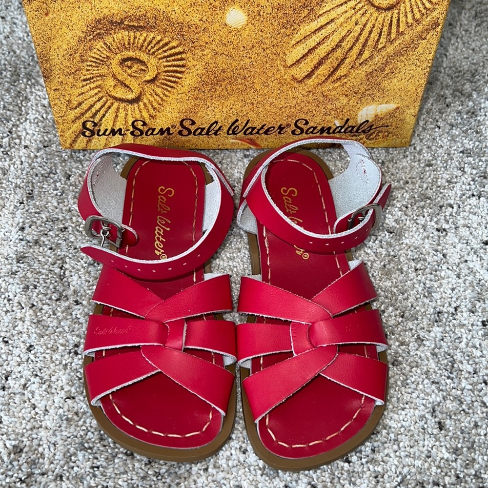 AUTH NIB Salt Water the Original Sandal Toddler Little Kids RED